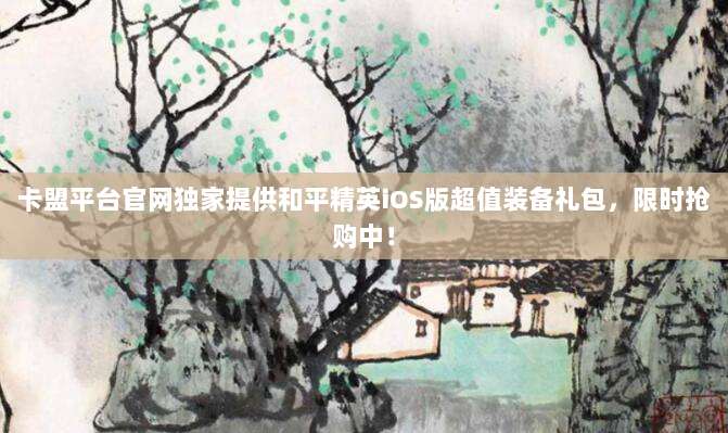 卡盟平台官网独家提供和平精英iOS版超值装备礼包,限时抢购中!