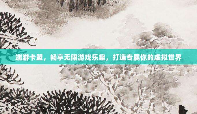 端游卡盟,畅享无限游戏乐趣,打造专属你的虚拟世界
