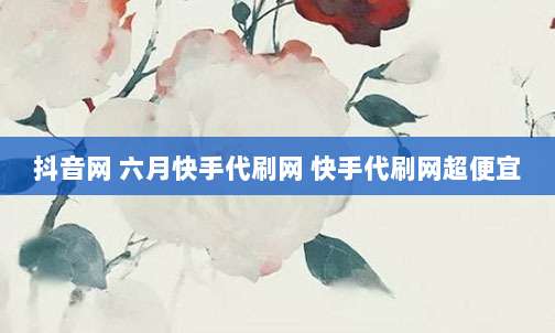 抖音网 六月快手代刷网 快手代刷网超便宜